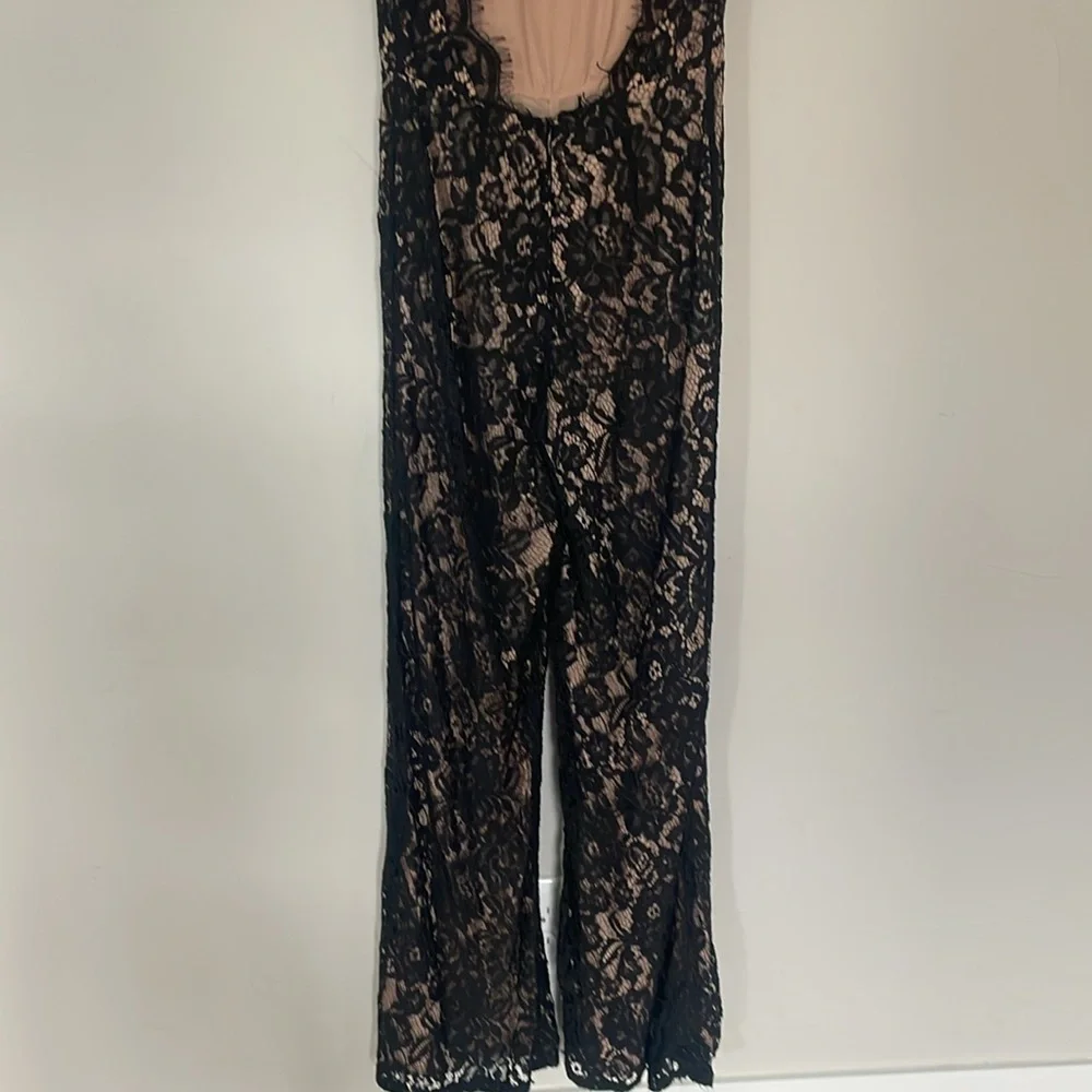 Women’s black lace & nude low back jumper - Picture 4 of 4